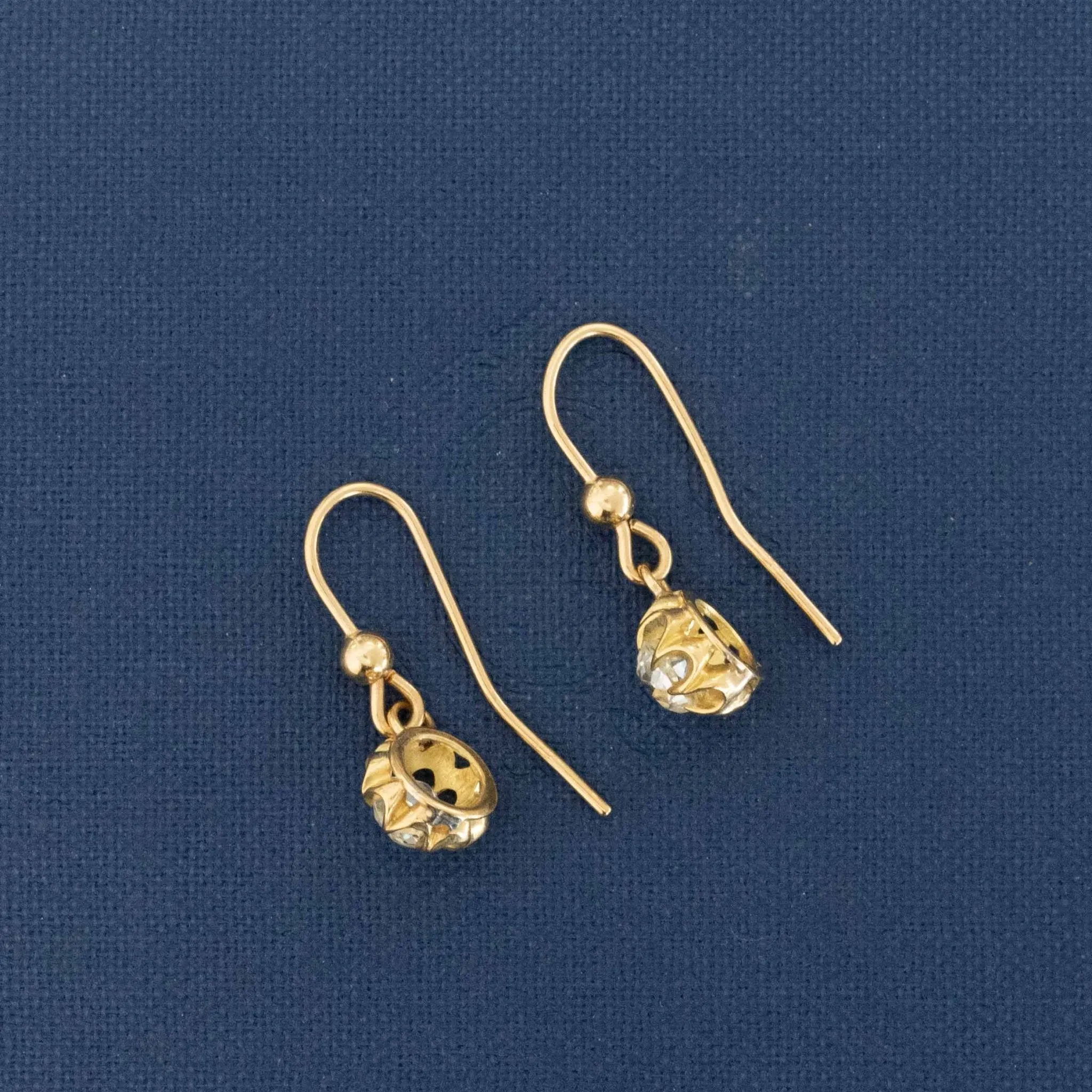 .90ctw Antique Old Mine Cut Diamond Drop Earrings