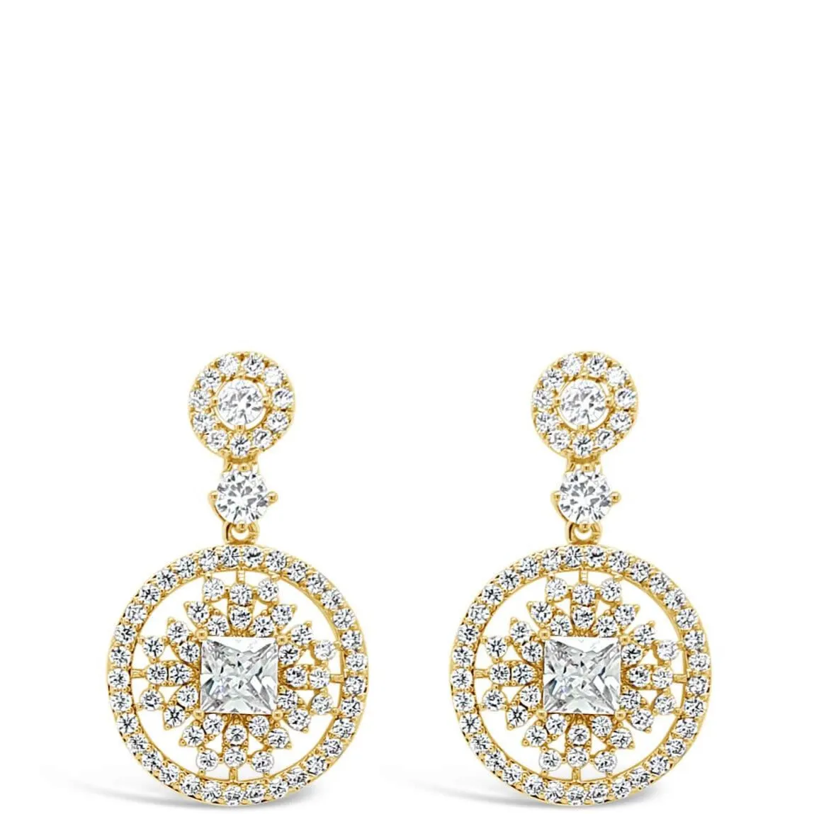 Absolute Gold Ornate Circular Drop Earrings