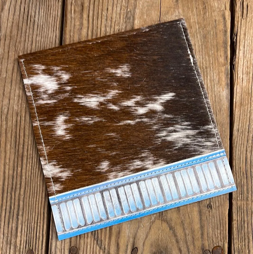Checkbook Cover - Longhorn w/ Rocky Mountain Aztec