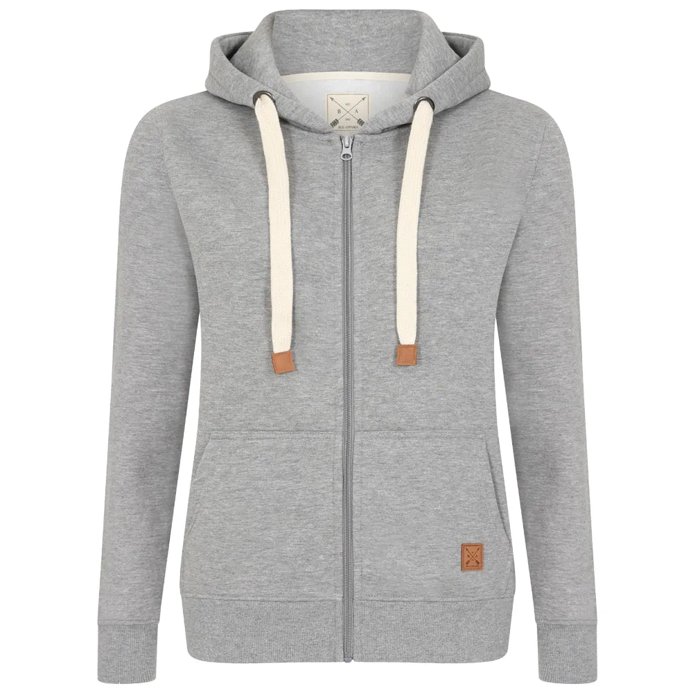Ladies Fleece Lined Full Zip Hoodie - Navy