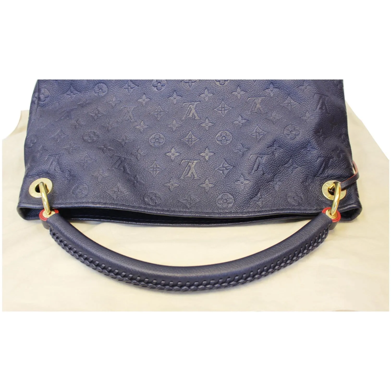LOUIS VUITTON Artsy MM Empreinte Leather Shoulder Bag Navy Blue