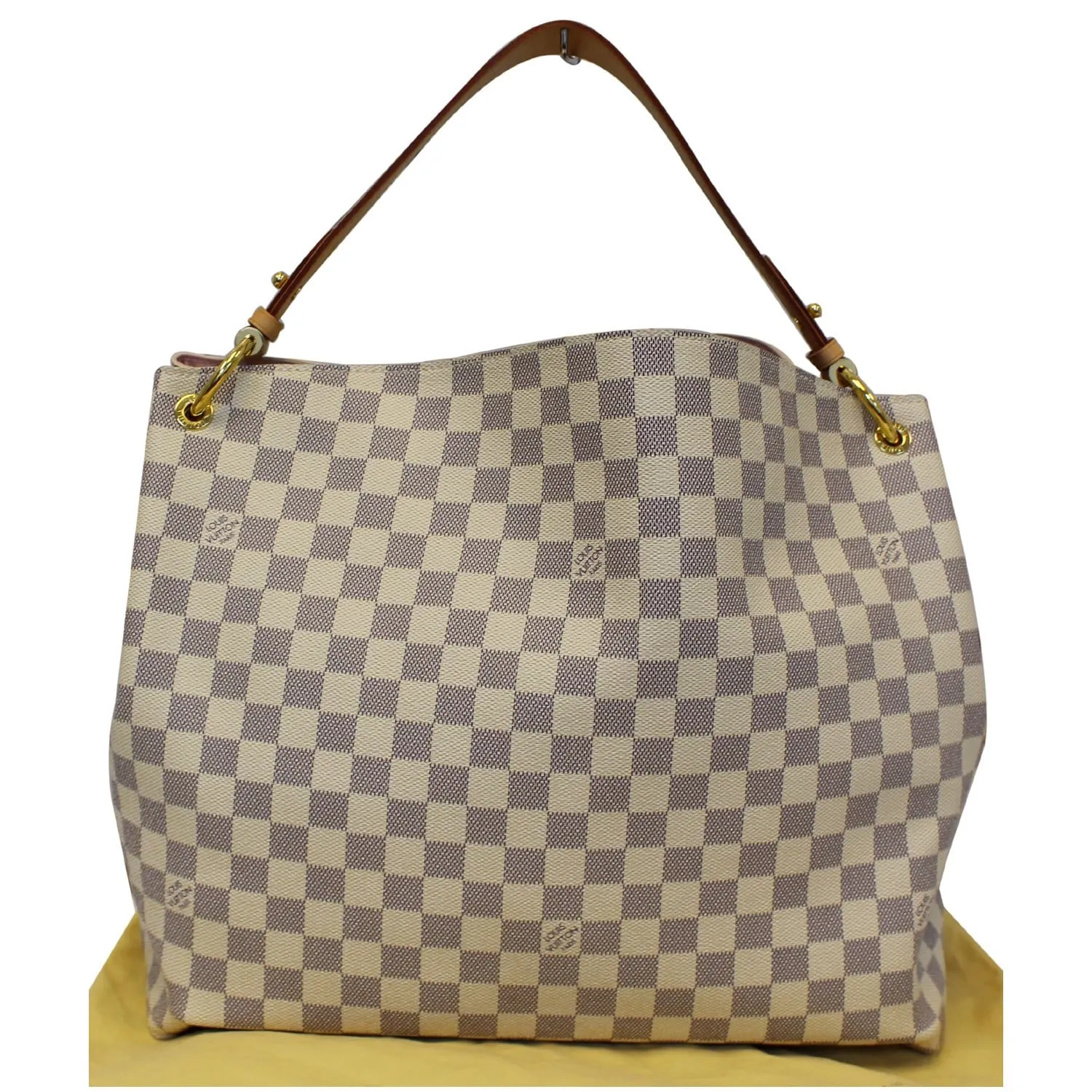 LOUIS VUITTON Graceful MM Damier Azur Shoulder Bag White
