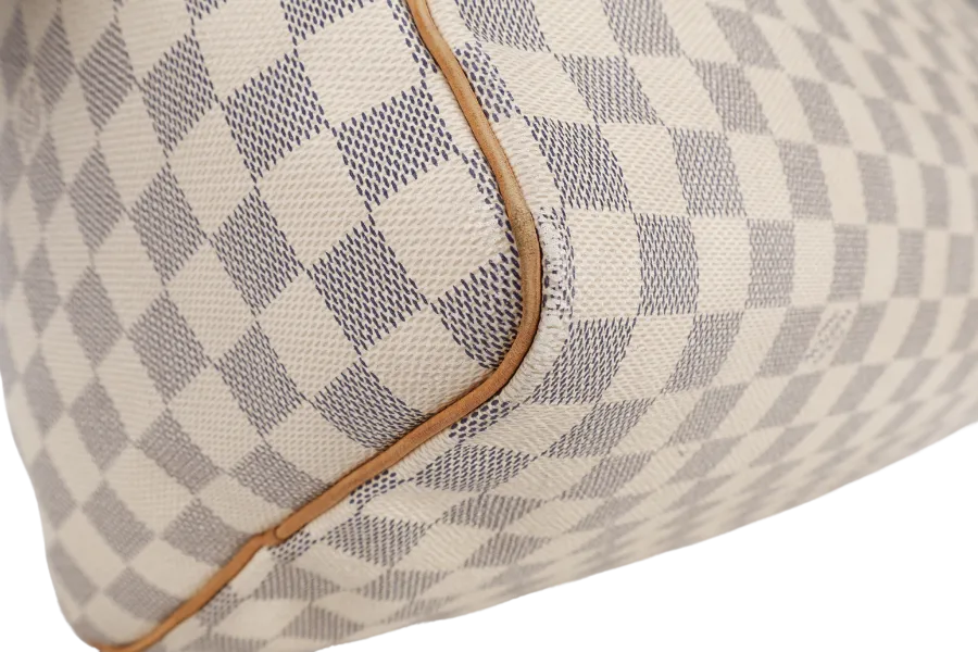 LOUIS VUITTON SPEEDY 35 DAMIER AZUR CANVAS GOLD HARDWARE WITH DUST COVER