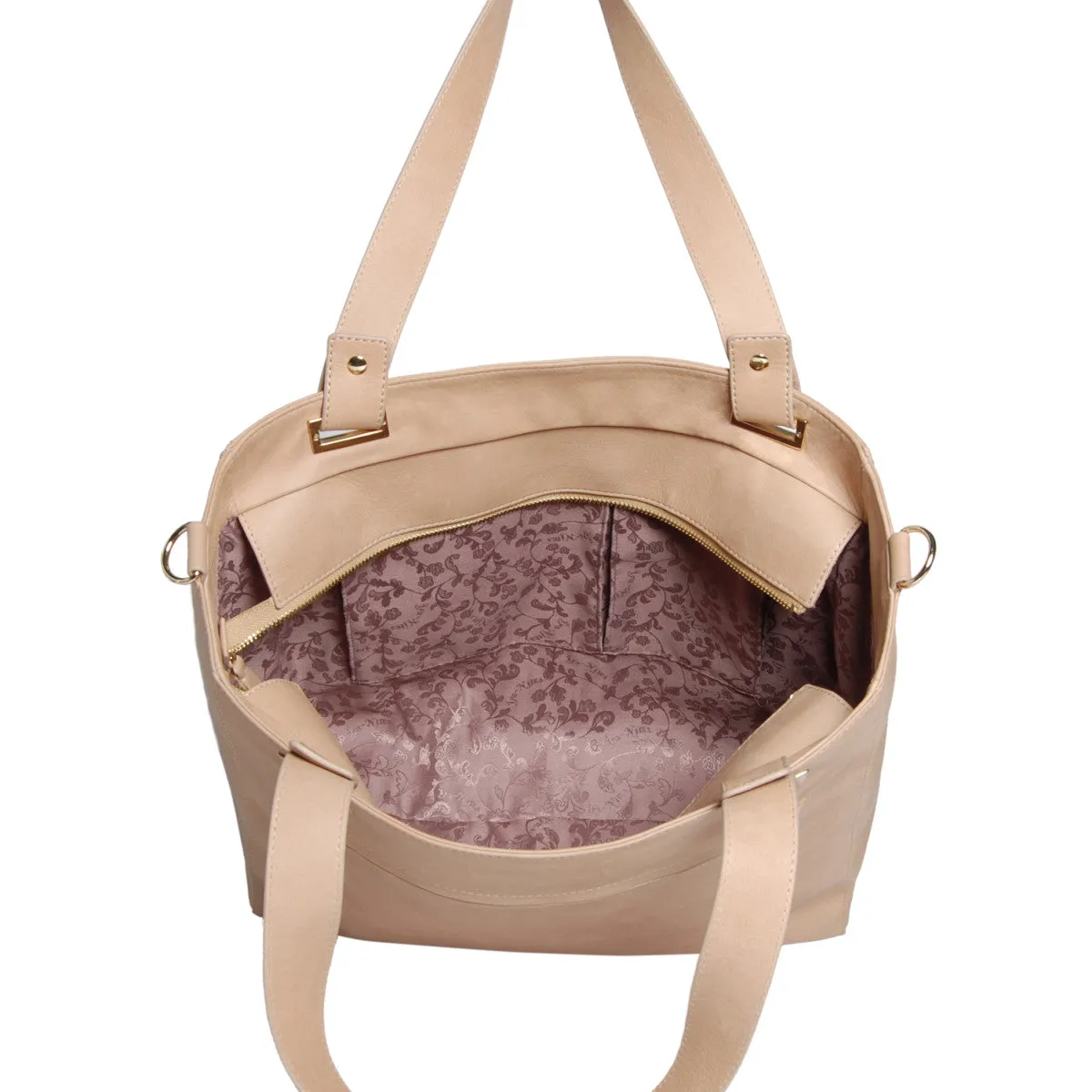 OWL Leather Applique Tote Bag