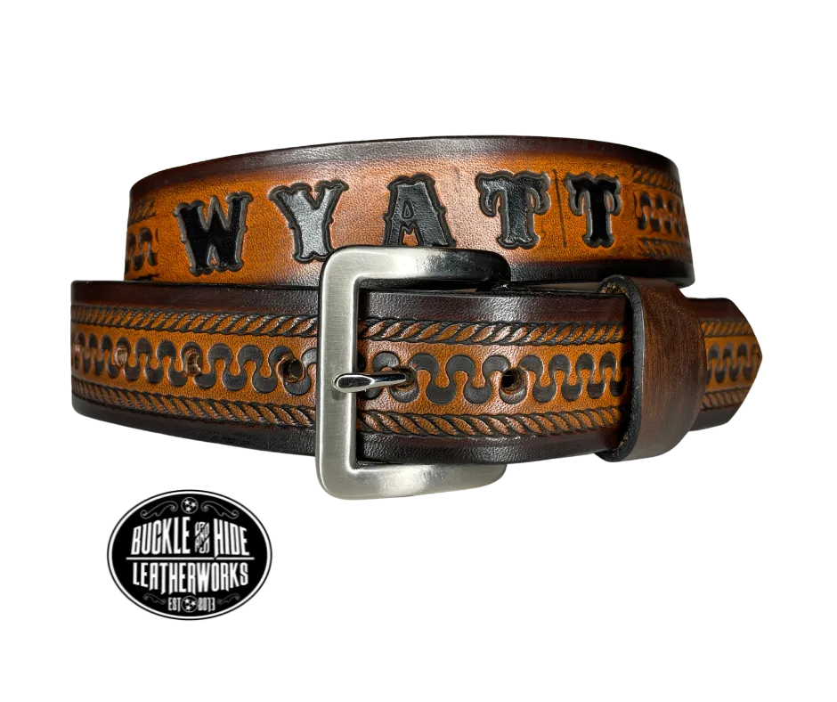 The "Law Dawg" Name Leather Belt