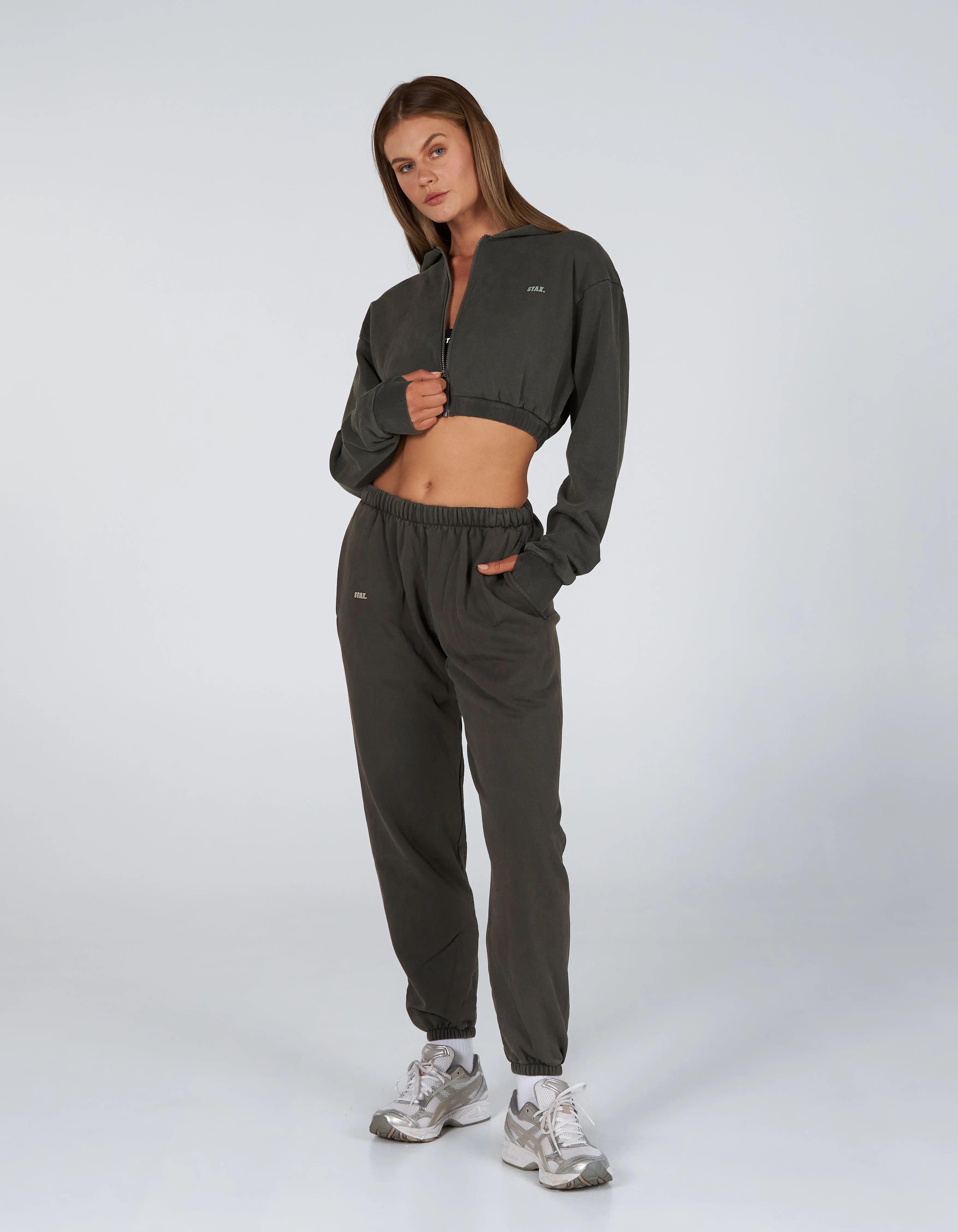 W23 Cropped Hoodie - Ash