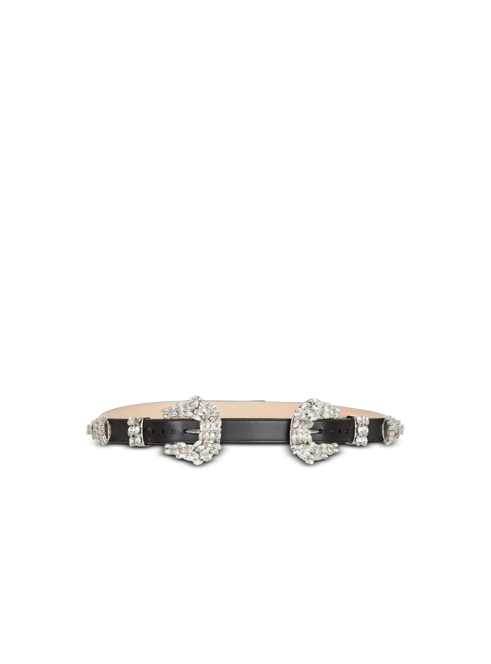 Western leather and crystal belt
